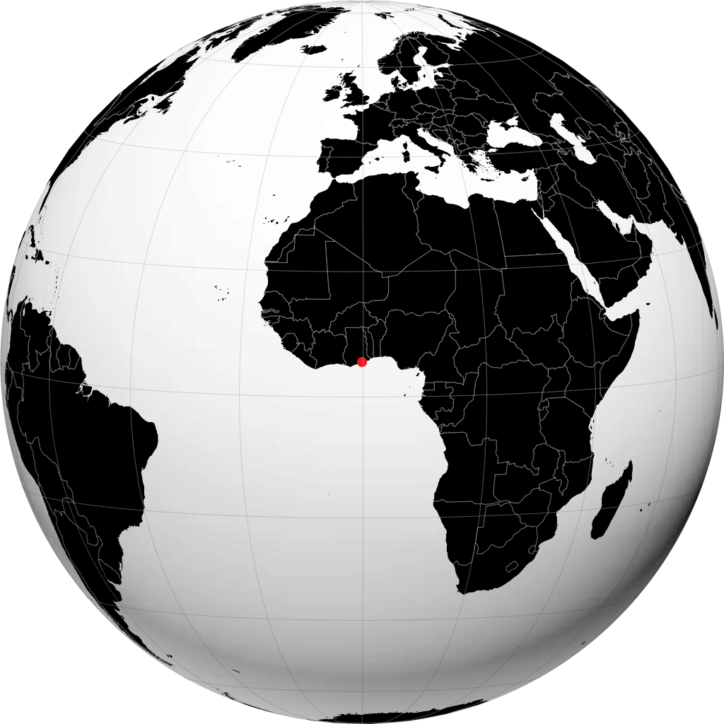 Accra trên quả địa cầu