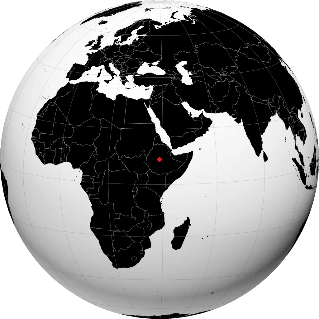 Addis Ababa trên quả địa cầu