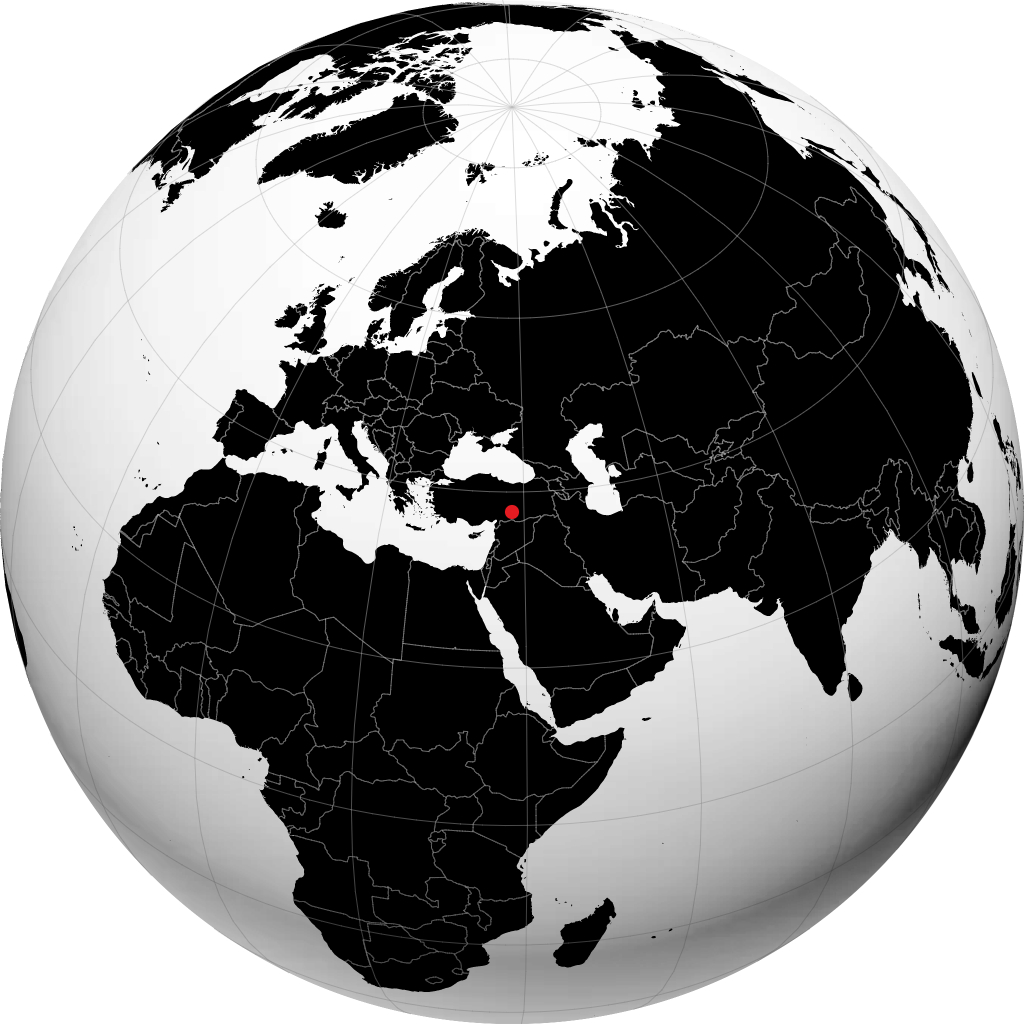 Adıyaman trên quả địa cầu