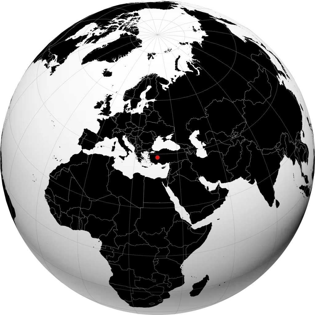 Afyonkarahisar trên quả địa cầu