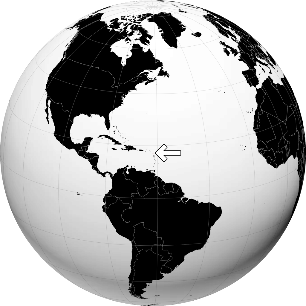 Antigua và Barbuda trên quả địa cầu
