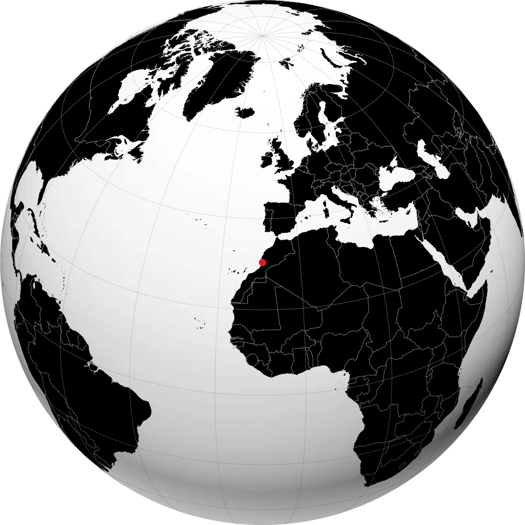 Agadir trên quả địa cầu