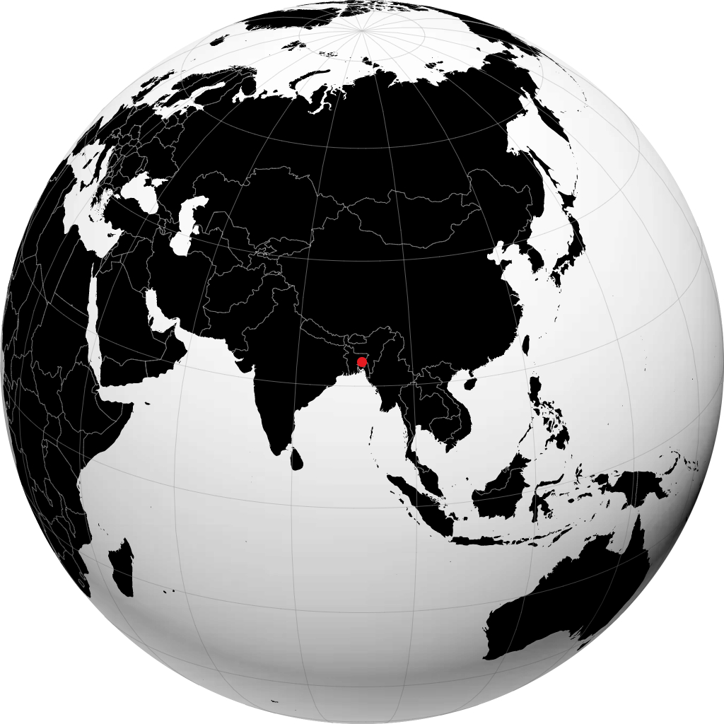 Agartala trên quả địa cầu