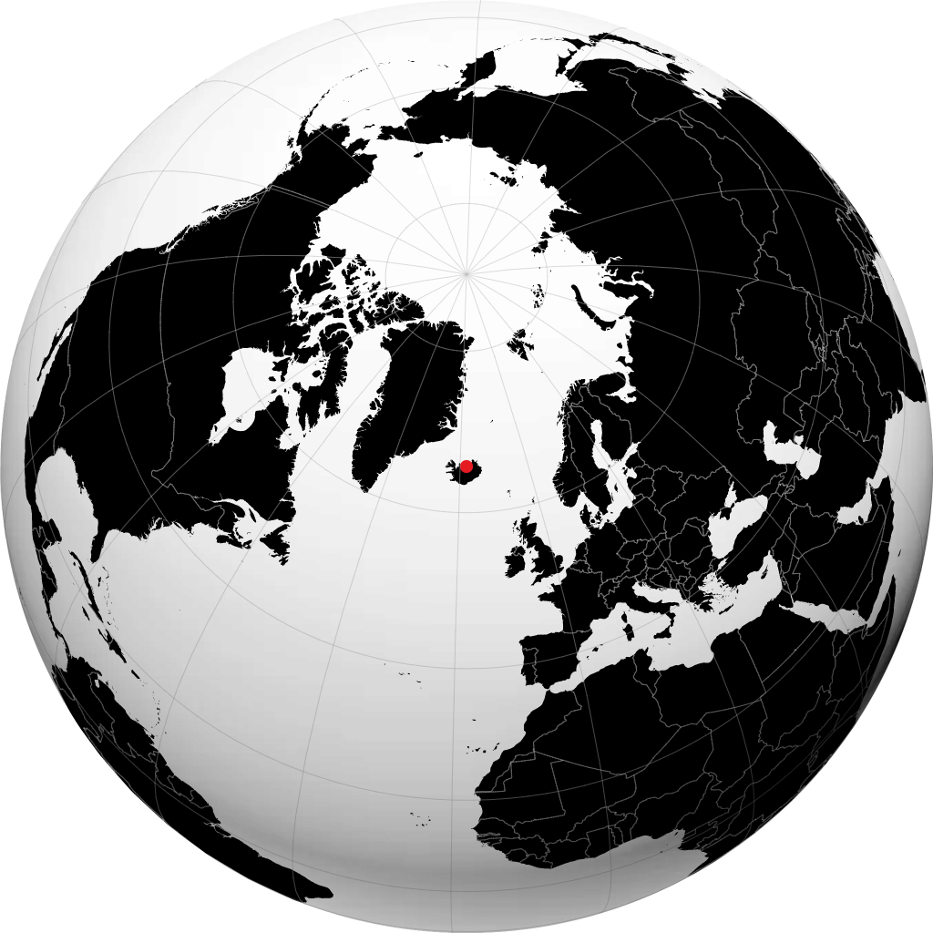 Akureyri trên quả địa cầu