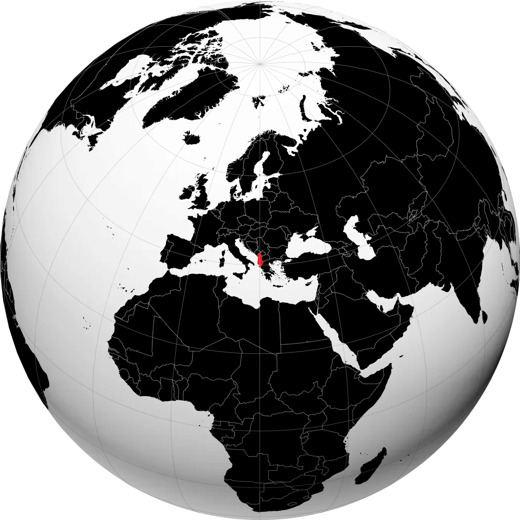 Albania trên quả địa cầu