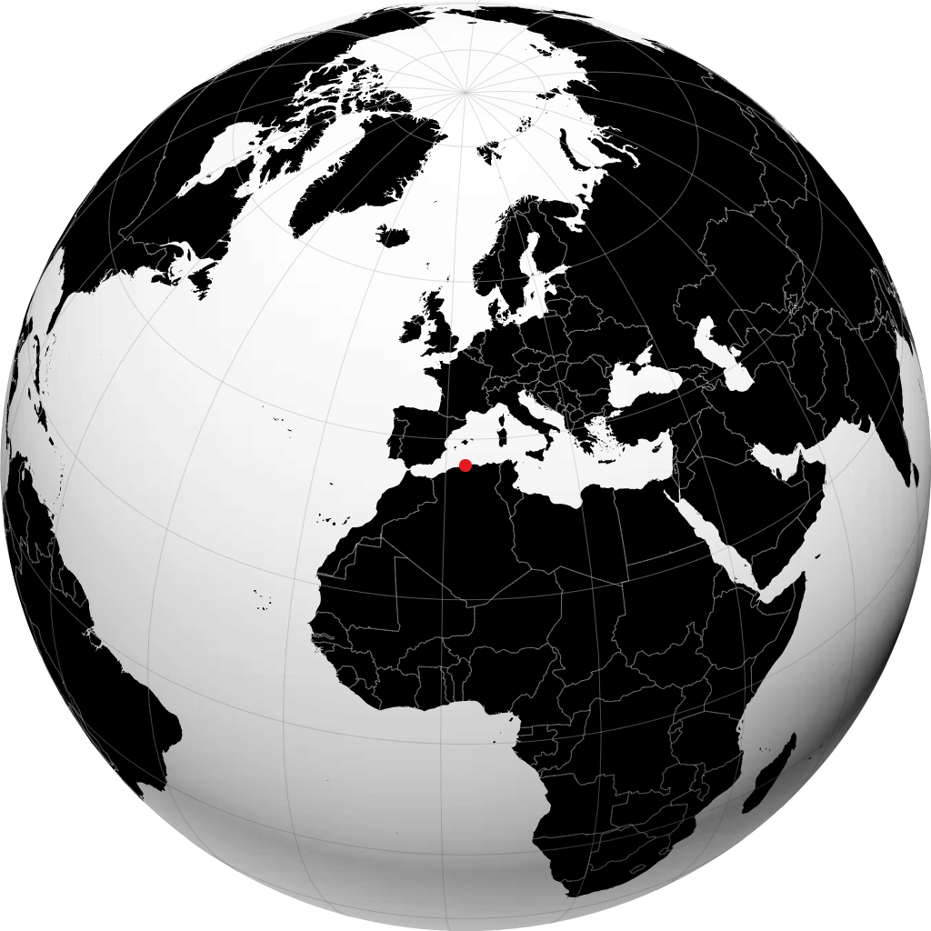 Algiers trên quả địa cầu