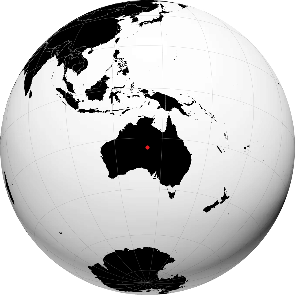 Alice Springs trên quả địa cầu