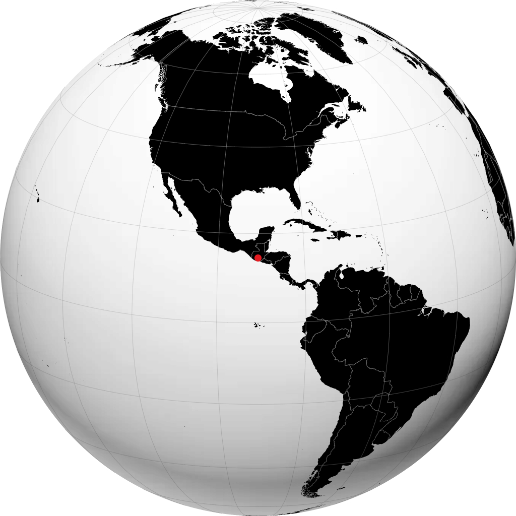 Antigua Guatemala trên quả địa cầu
