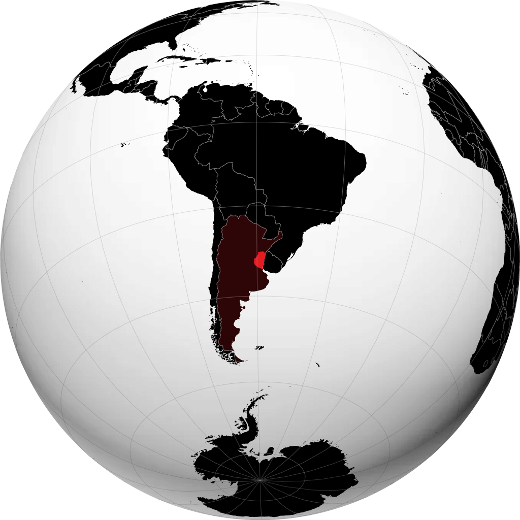 Tỉnh Entre Rios trên quả địa cầu