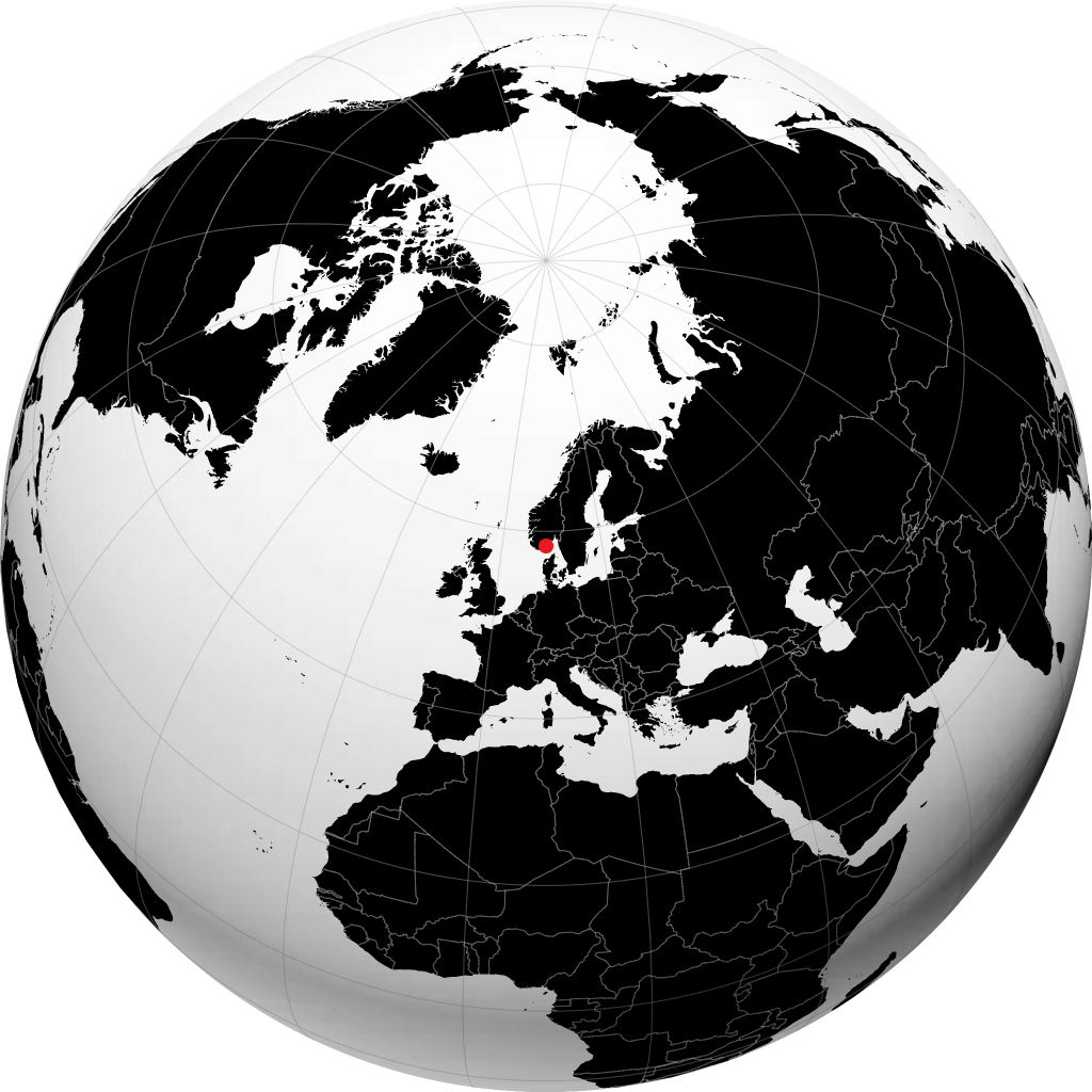 Arendal trên quả địa cầu