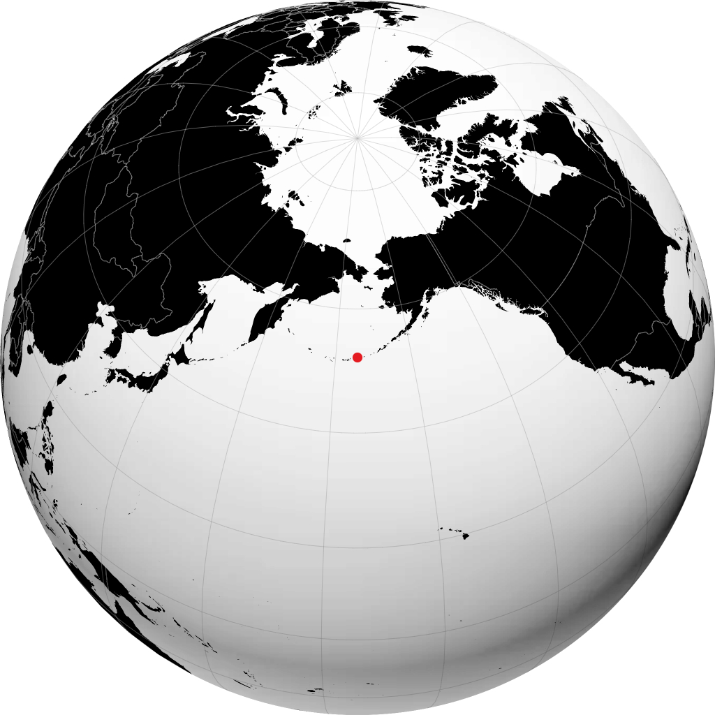 Atka Island trên quả địa cầu