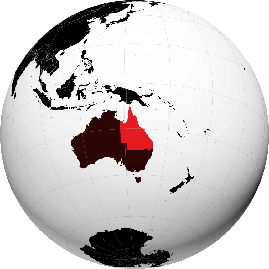 Bang Queensland trên quả địa cầu
