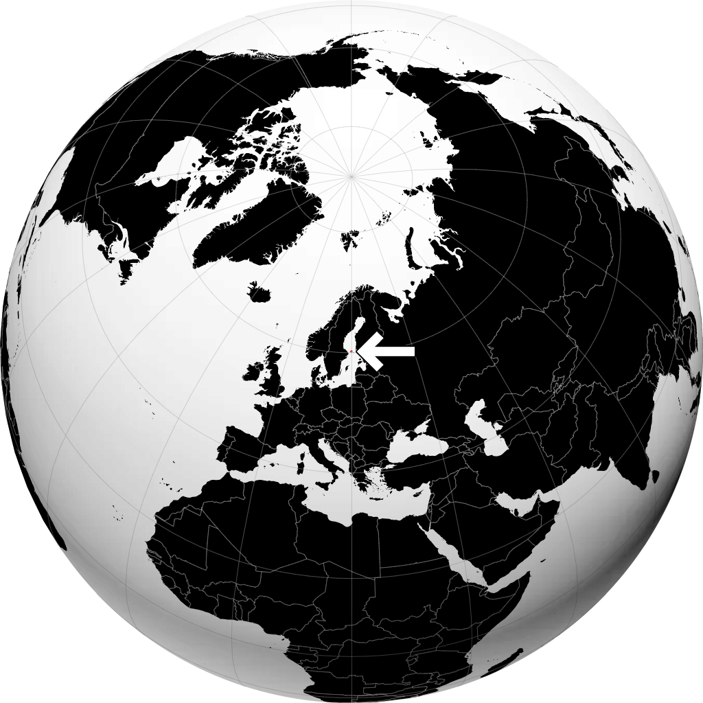 Quần đảo Åland trên quả địa cầu