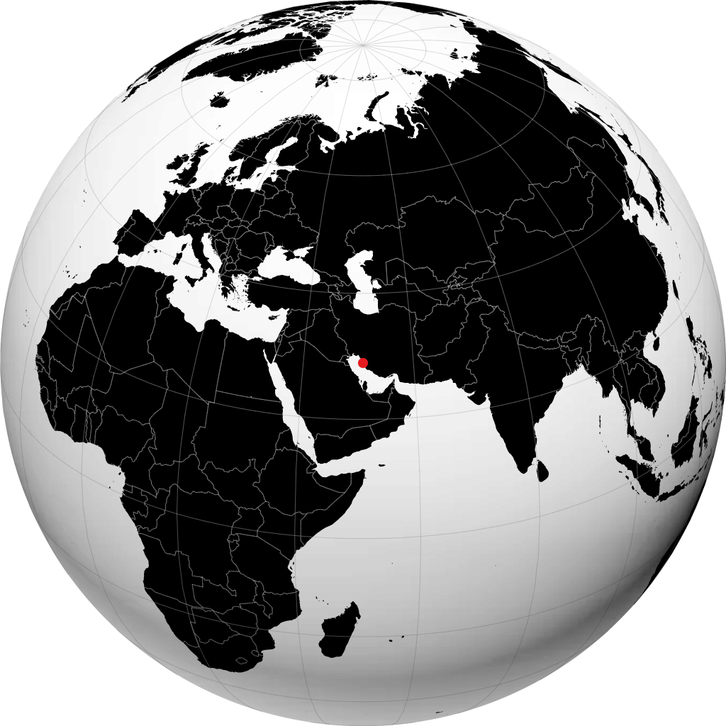 Bandar Būshehr trên quả địa cầu