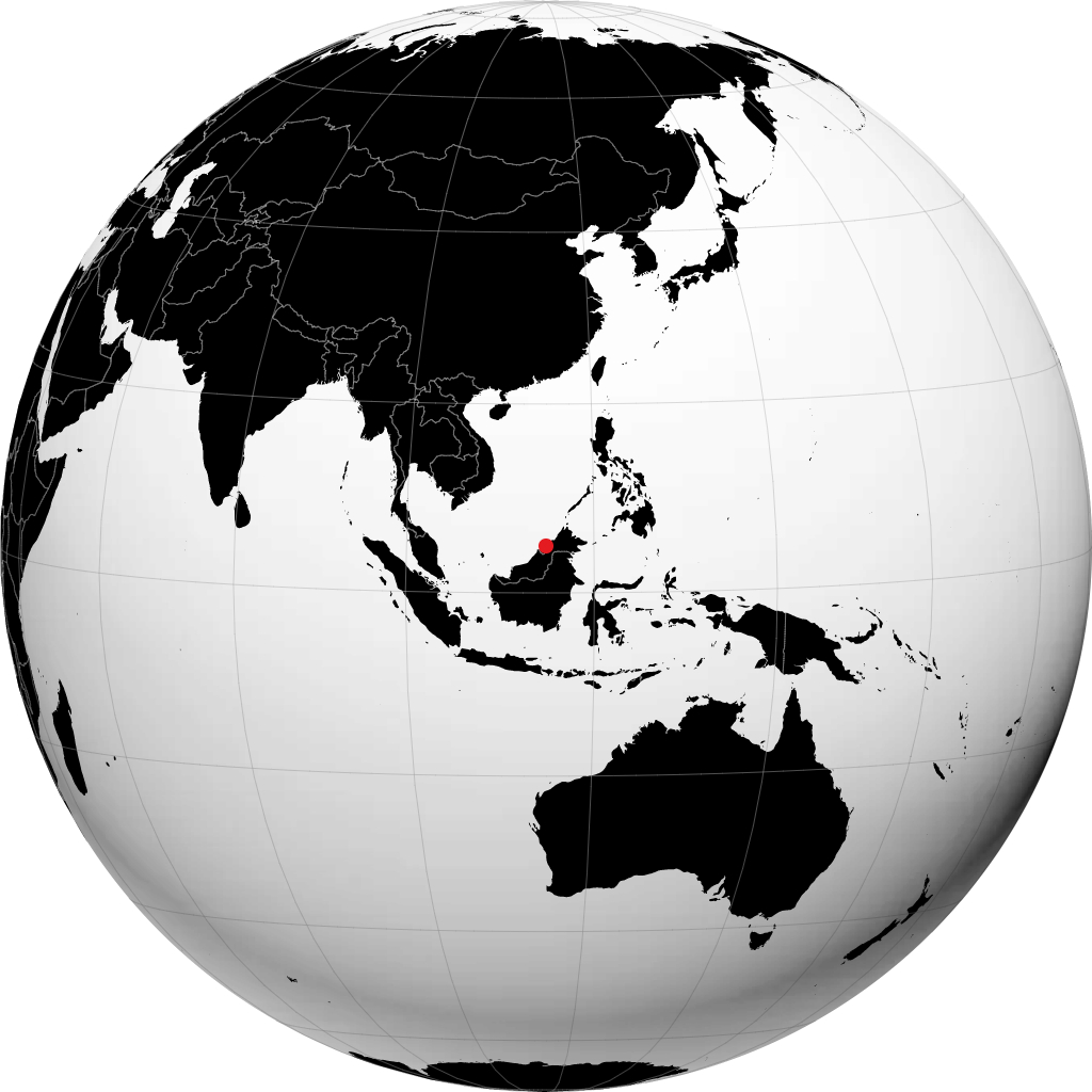 Bandar Seri Begawan trên quả địa cầu