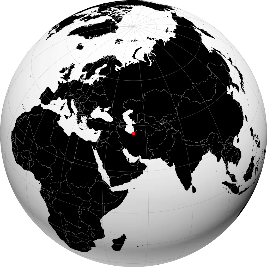 Behshahr trên quả địa cầu