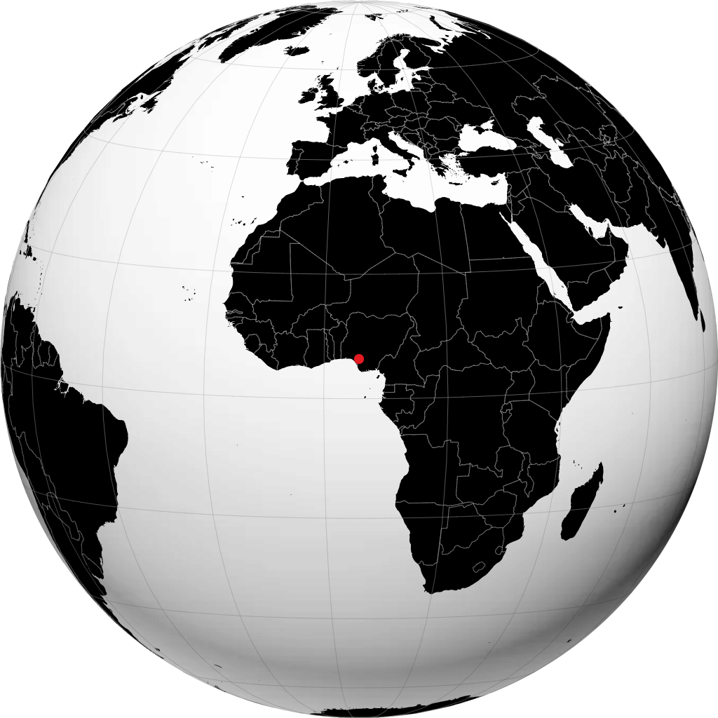 Benin City trên quả địa cầu