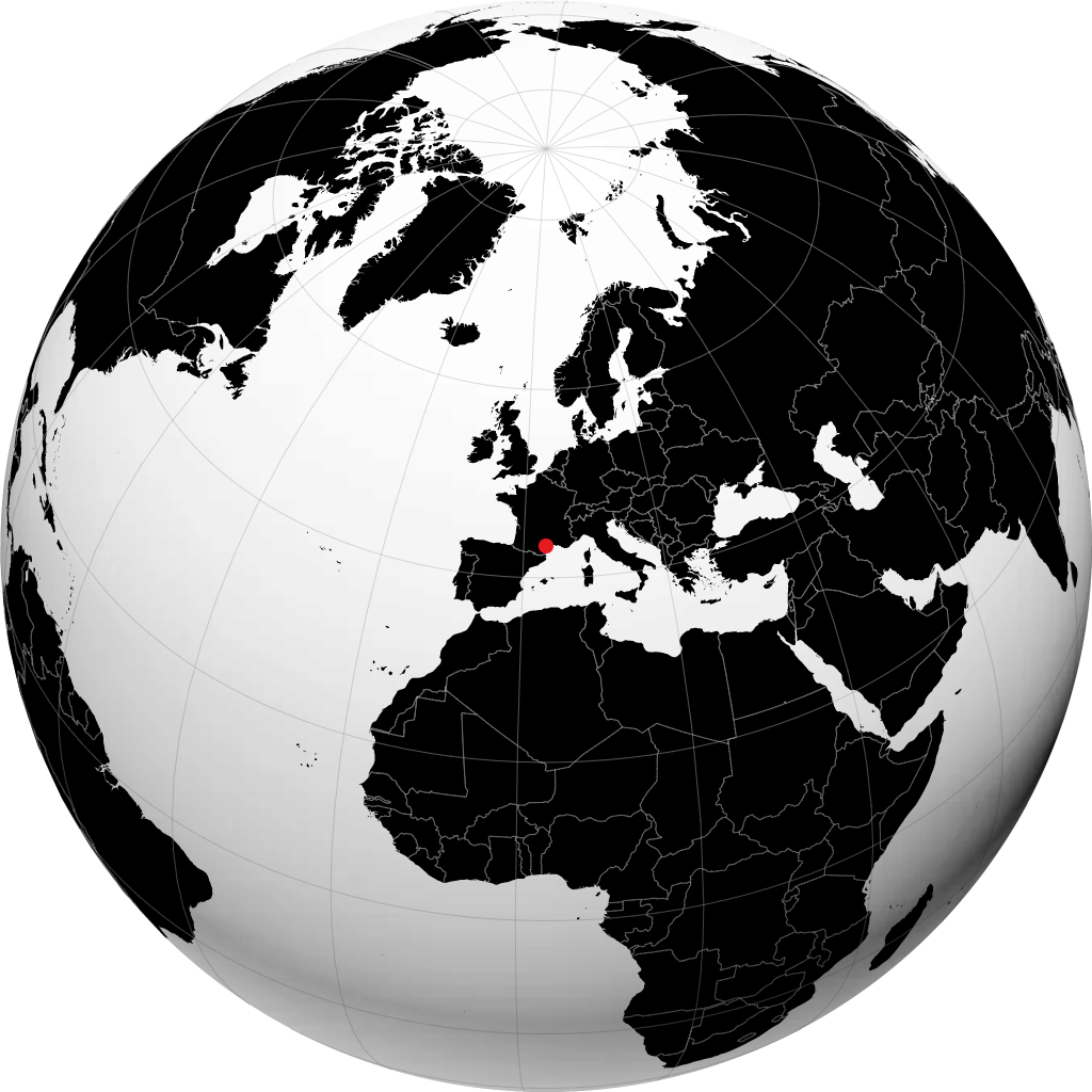 Béziers trên quả địa cầu