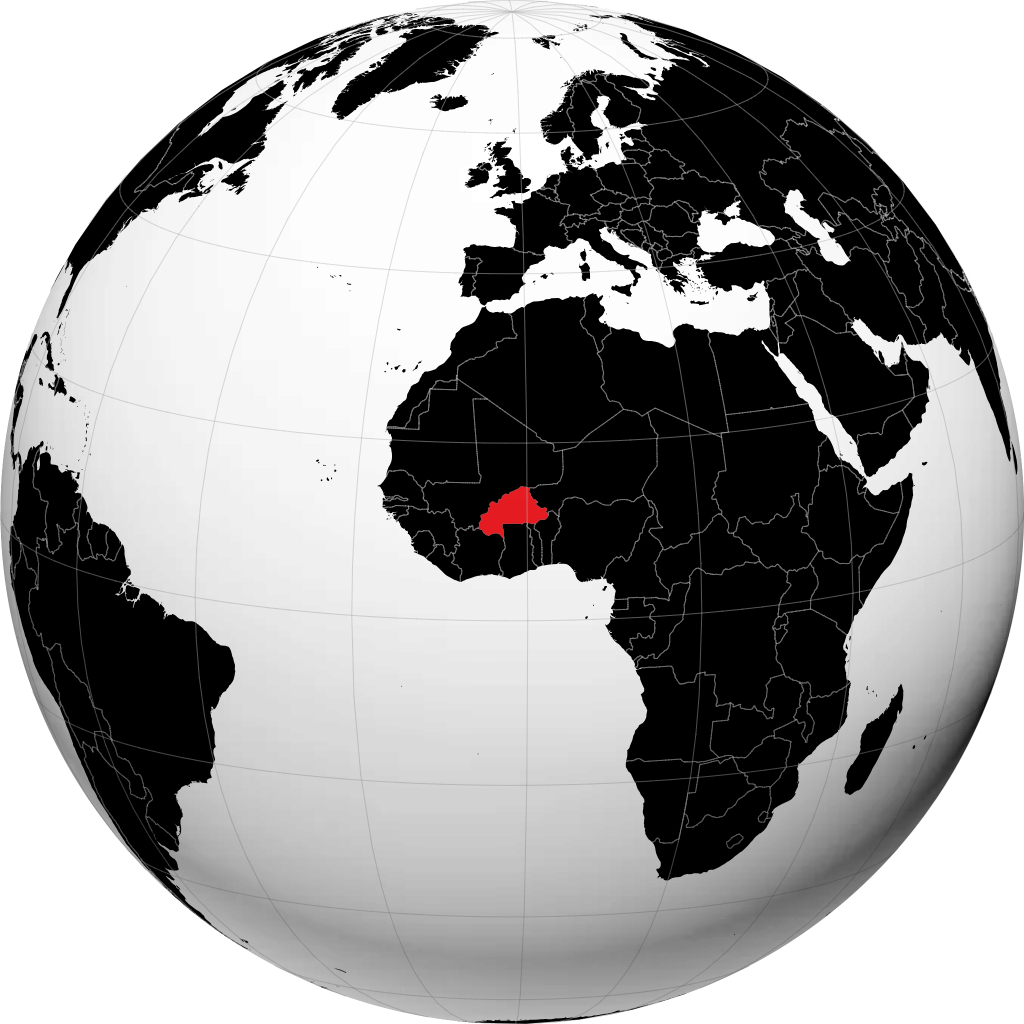 Burkina Faso trên quả địa cầu