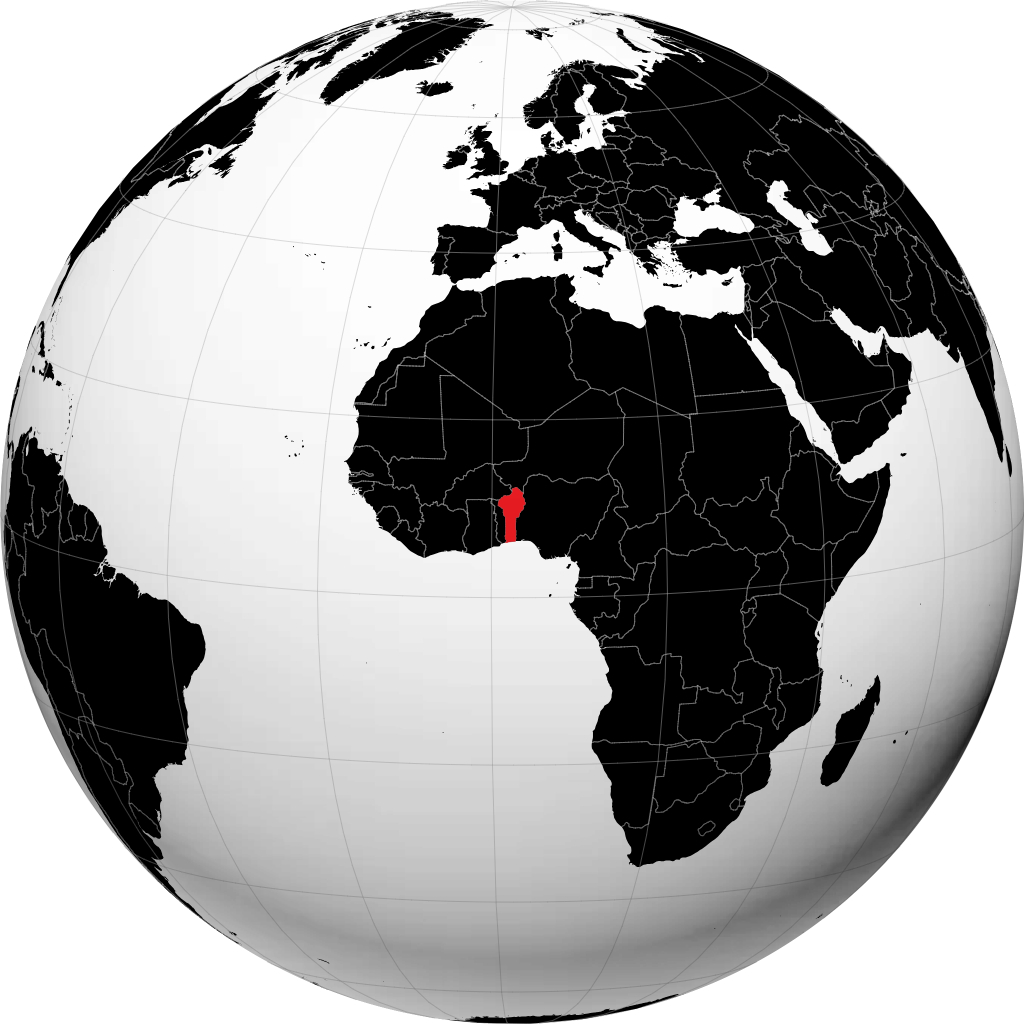 Benin trên quả địa cầu