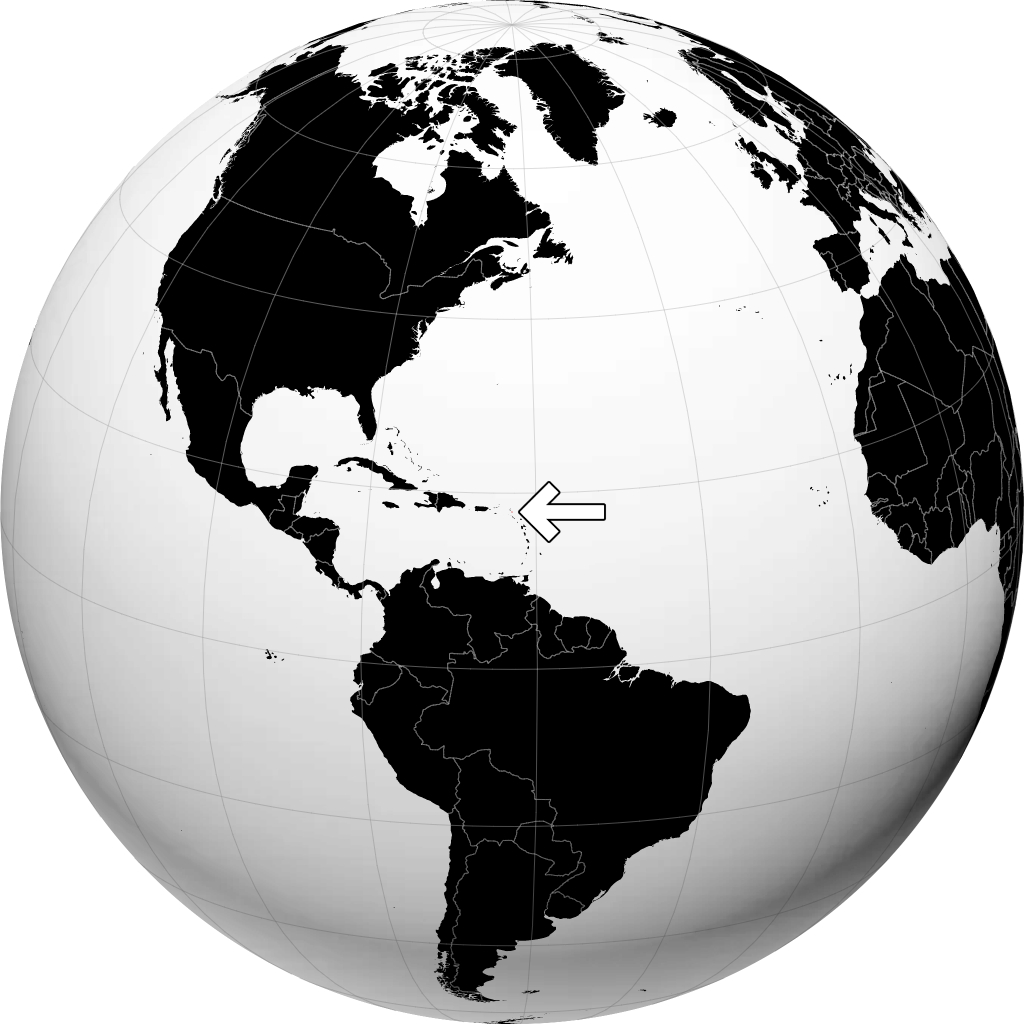 Saint Barthelemy trên quả địa cầu