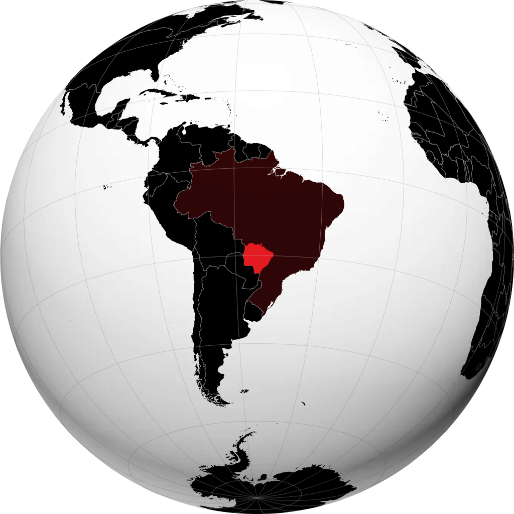 Bang Mato Grosso do Sul trên quả địa cầu