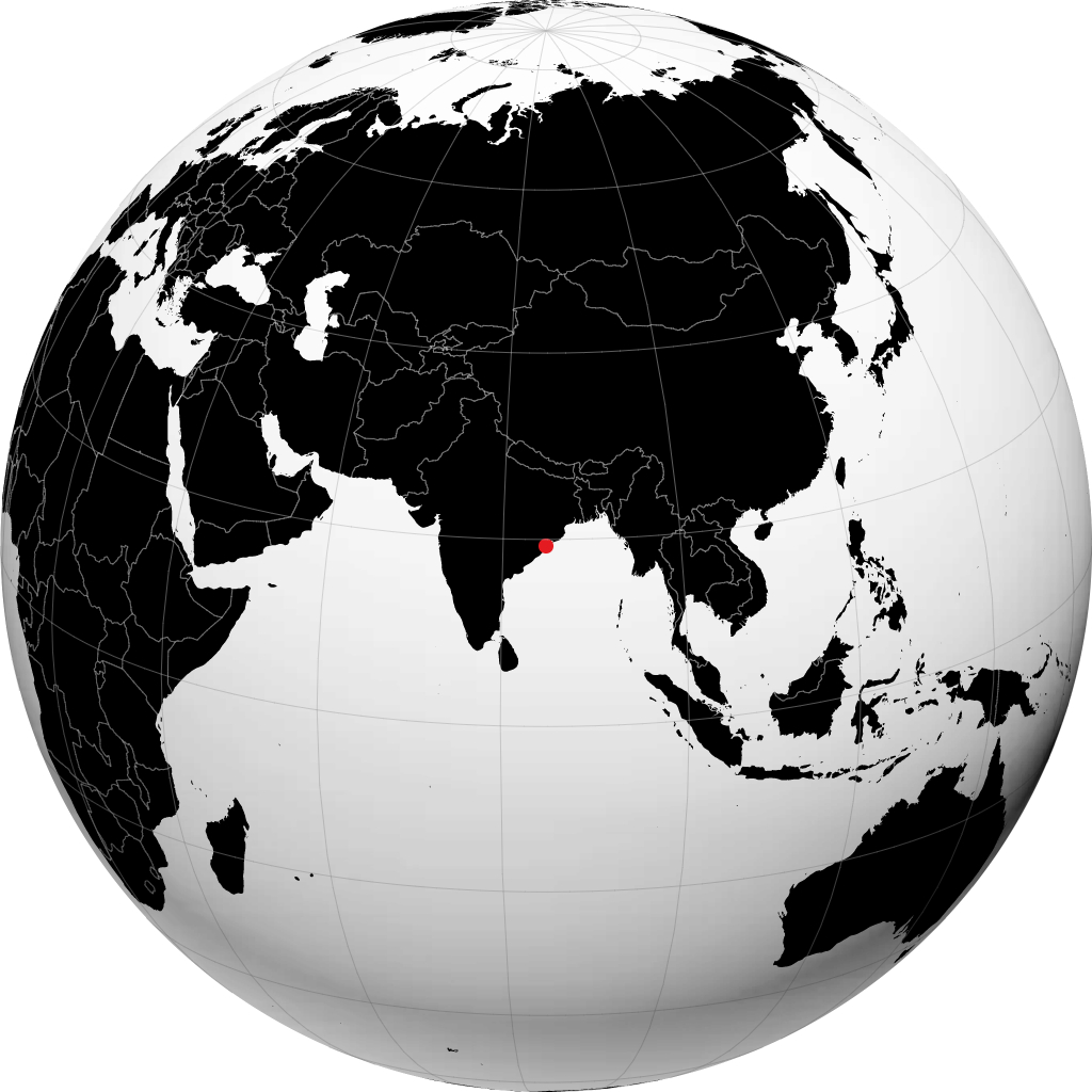 Brahmapur trên quả địa cầu
