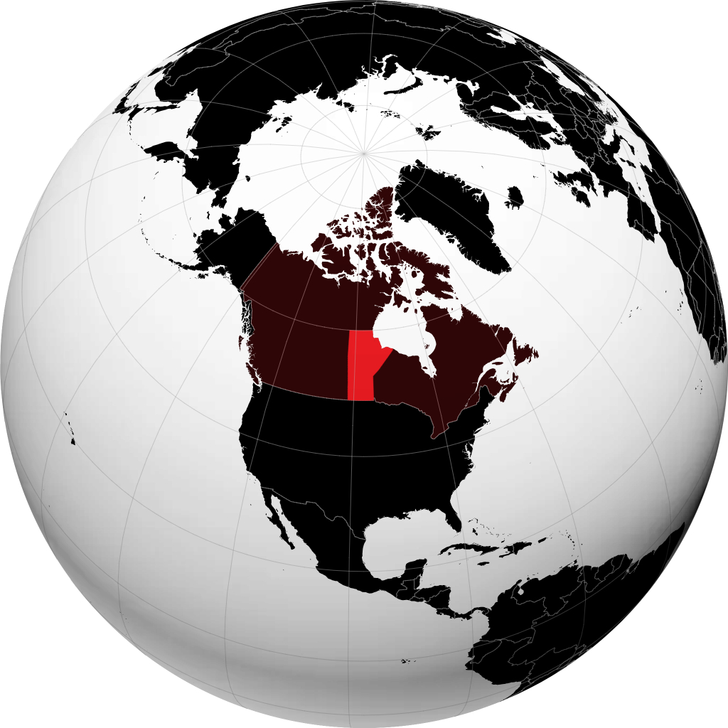Tỉnh Manitoba trên quả địa cầu