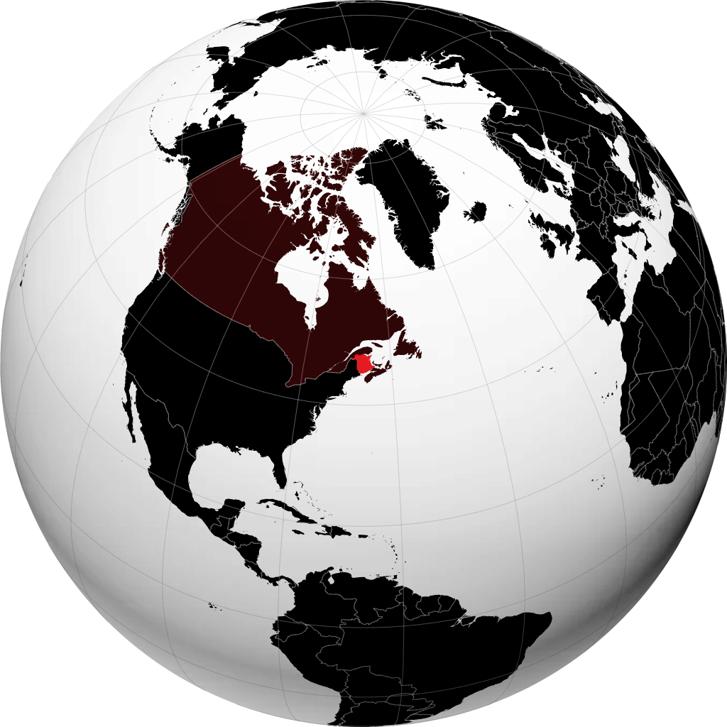 New Brunswick trên quả địa cầu