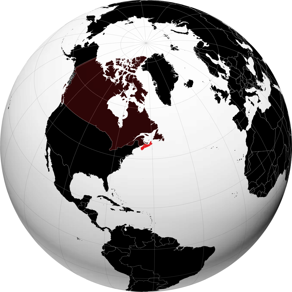 Tỉnh Nova Scotia trên quả địa cầu