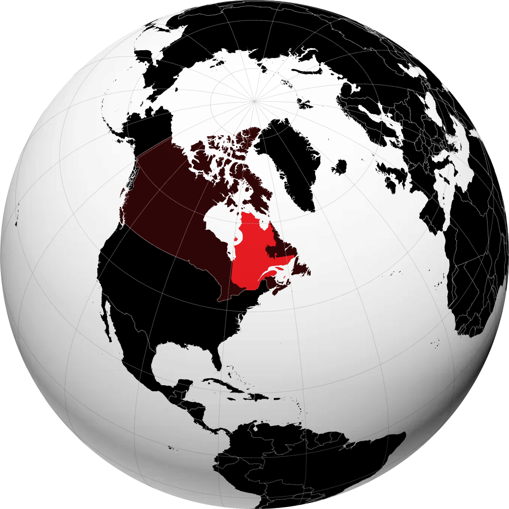 Tỉnh Quebec trên quả địa cầu
