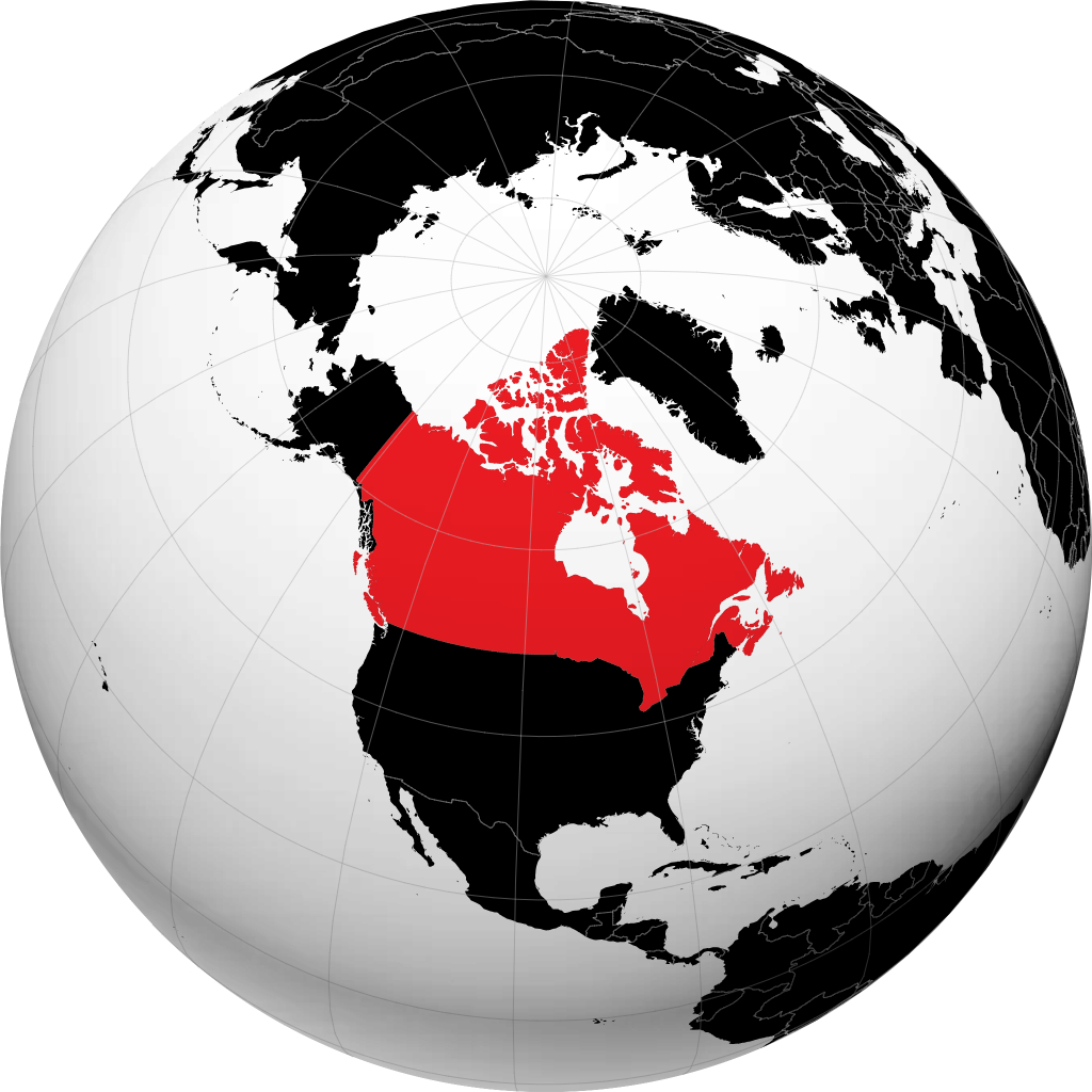 Canada trên quả địa cầu