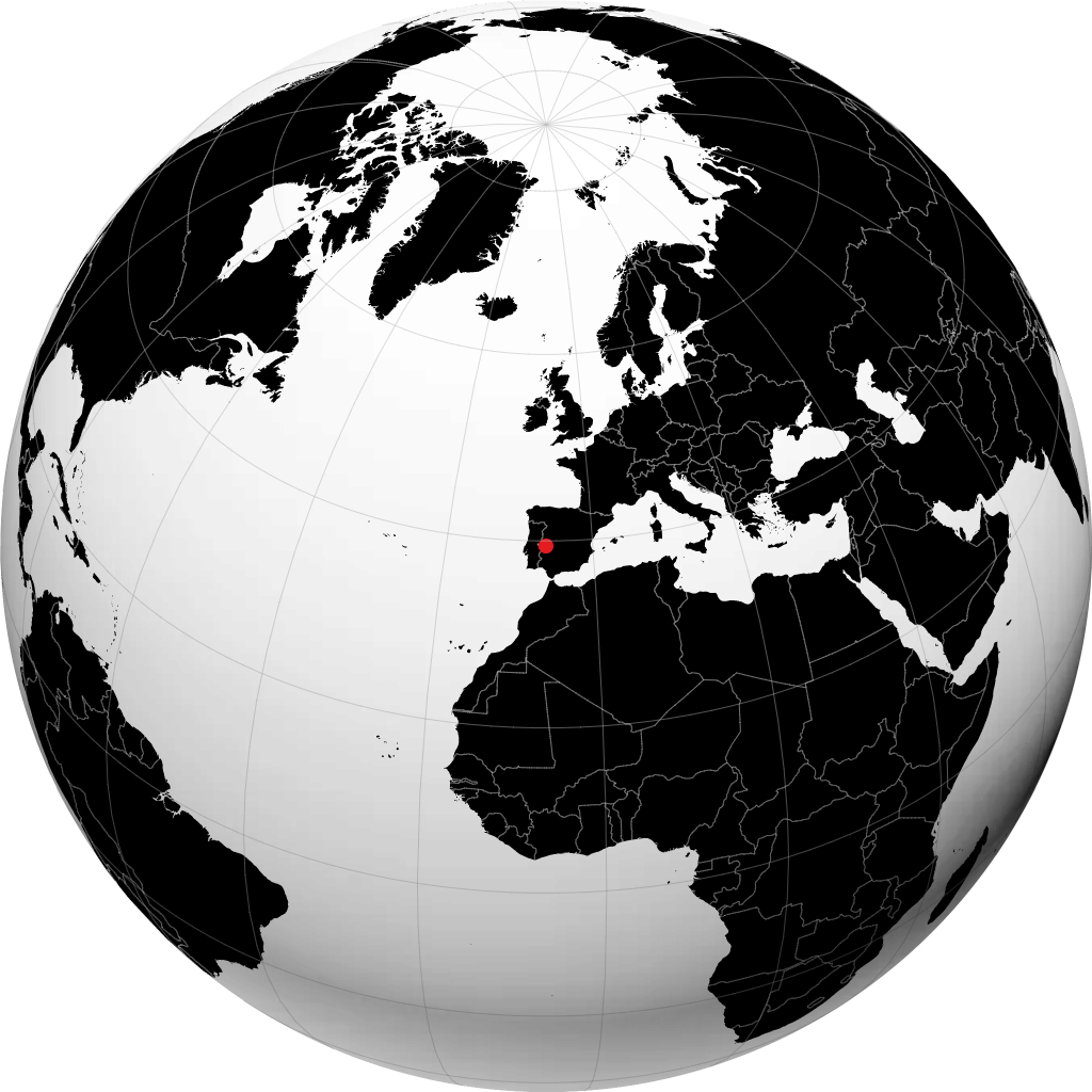 Cáceres trên quả địa cầu