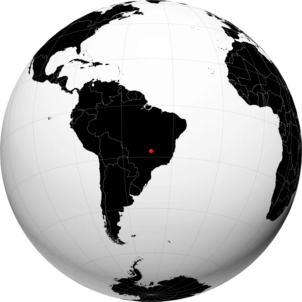 Caldas Novas trên quả địa cầu
