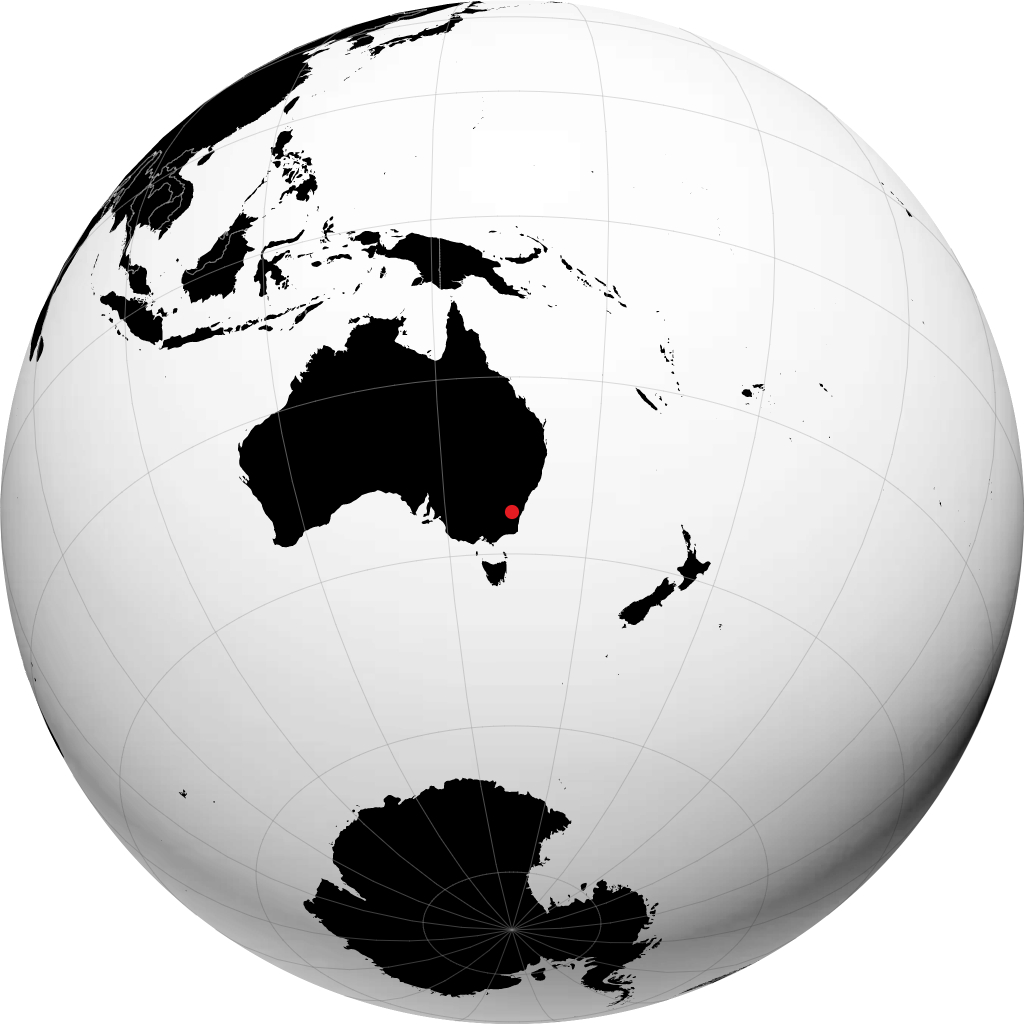 Canberra trên quả địa cầu