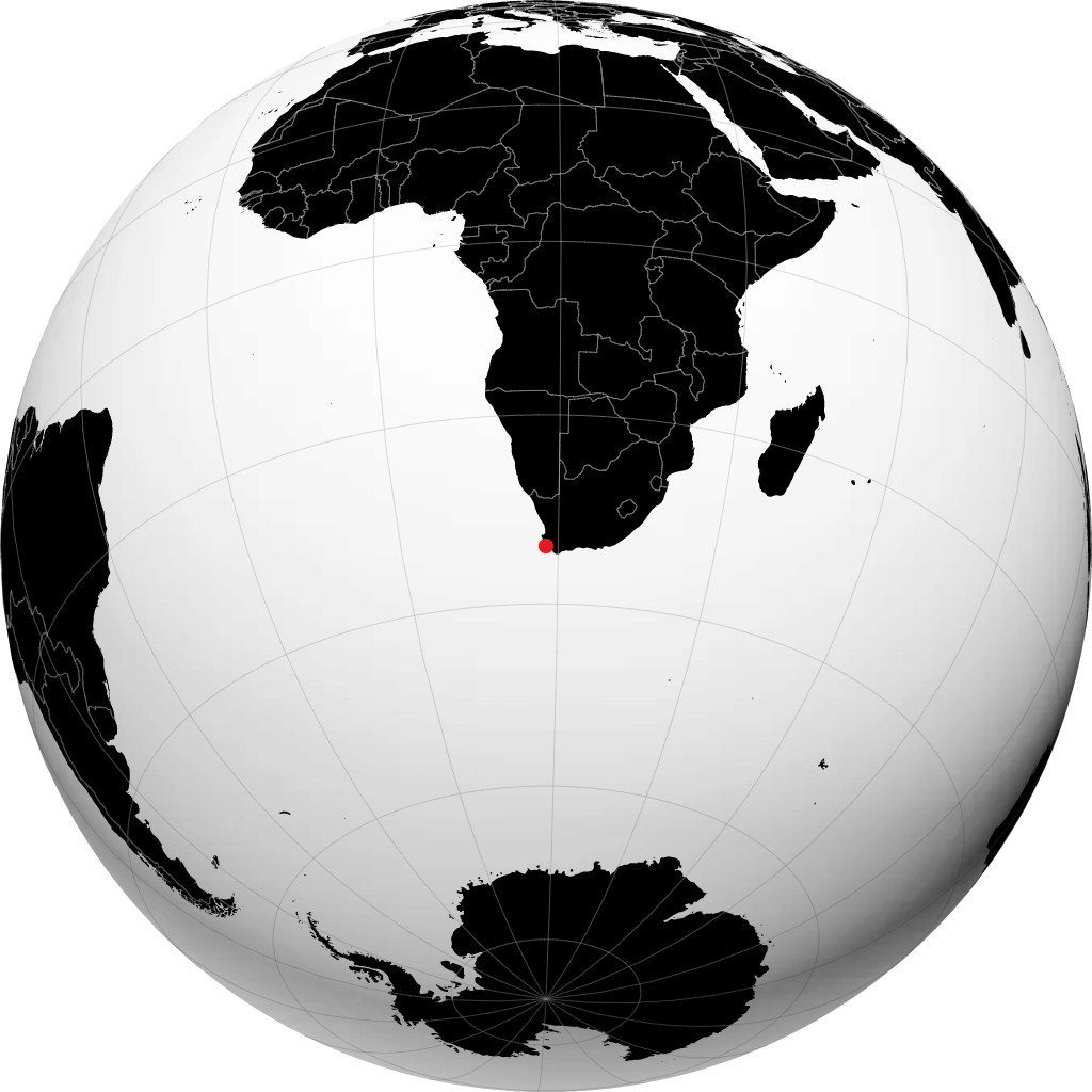 Cape Town trên quả địa cầu