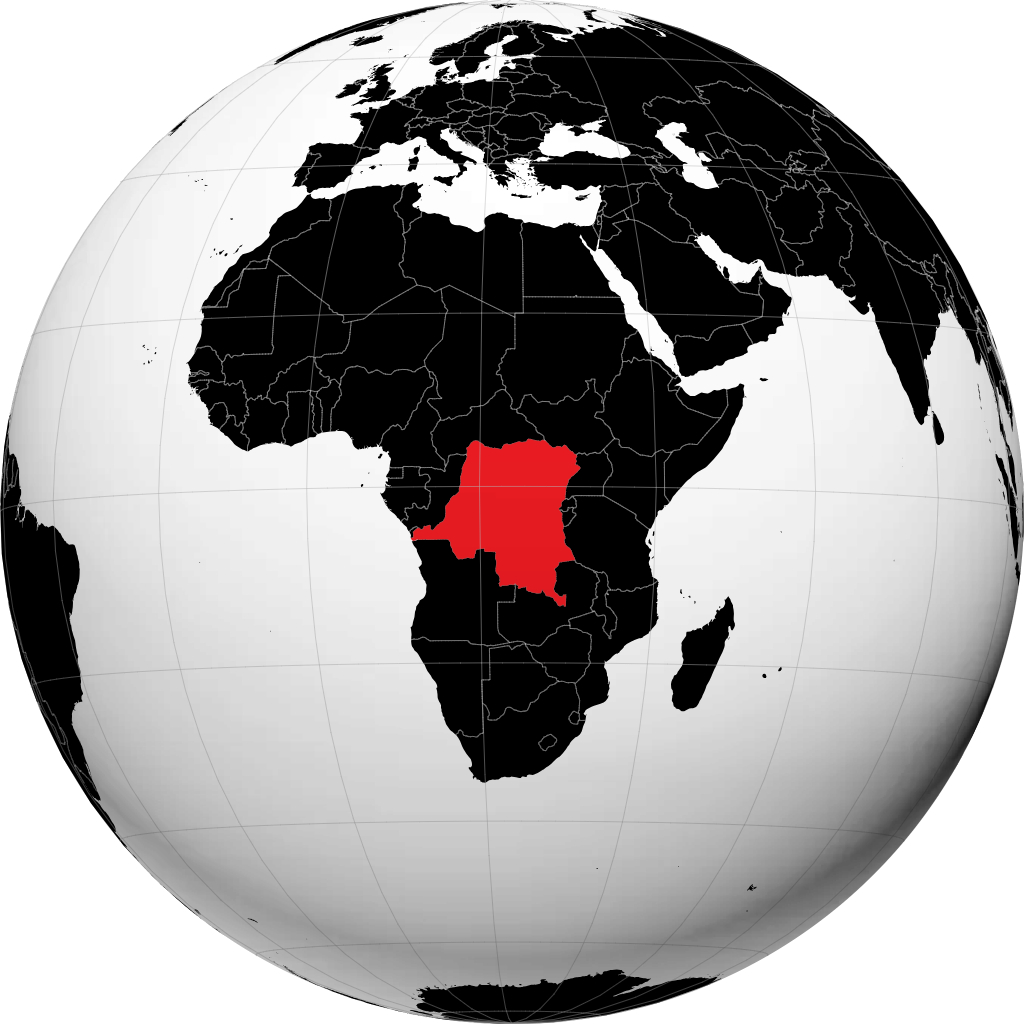 DR Congo trên quả địa cầu