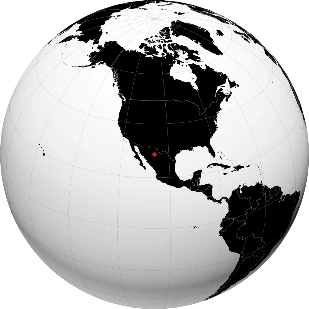 Chihuahua City trên quả địa cầu
