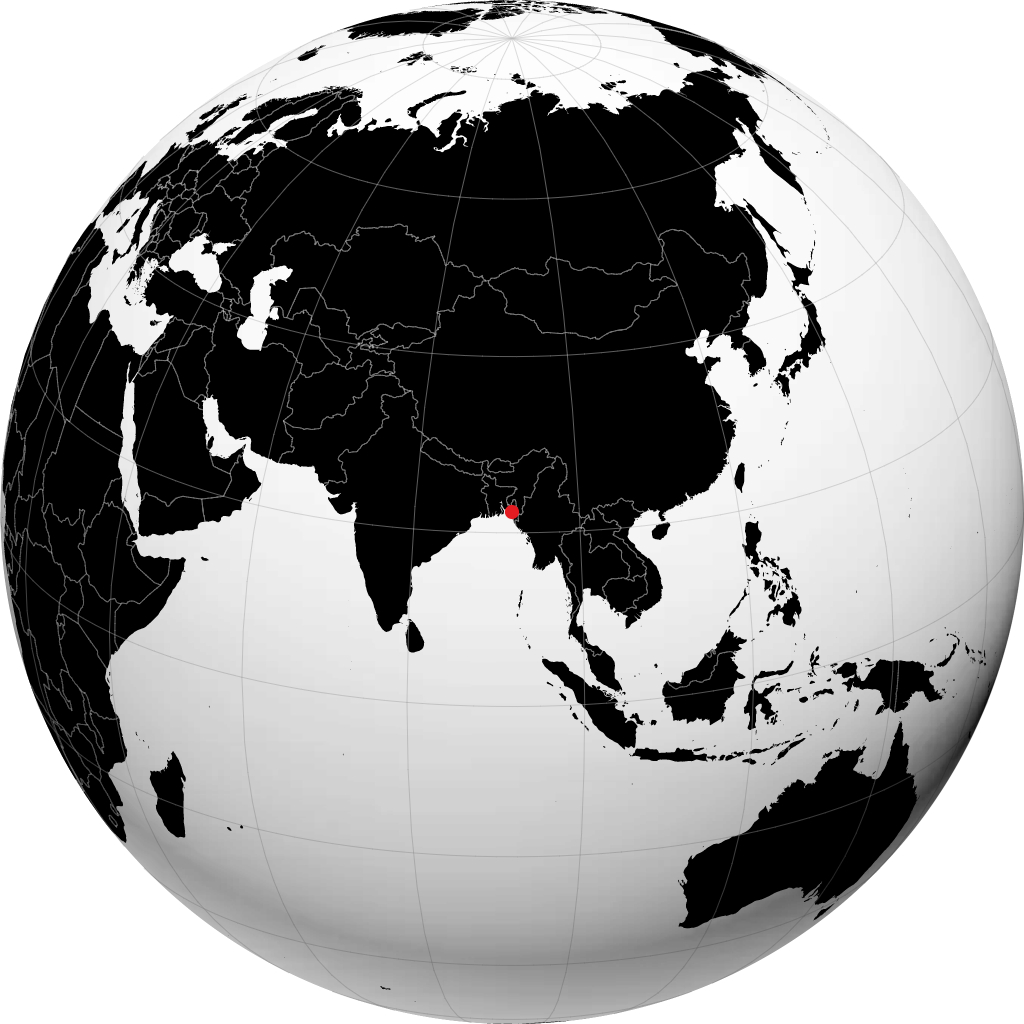 Chittagong trên quả địa cầu