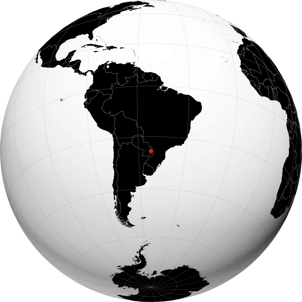 Ciudad del Este trên quả địa cầu