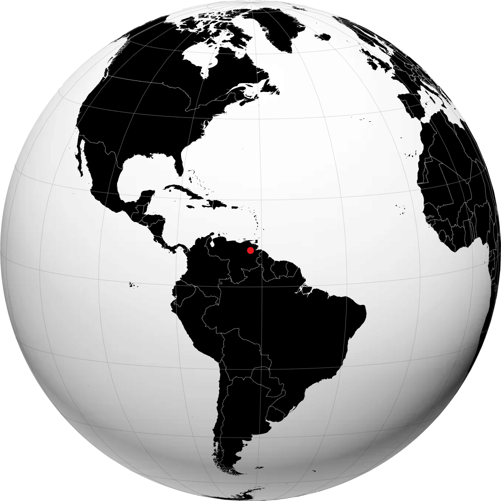 Ciudad Guayana trên quả địa cầu
