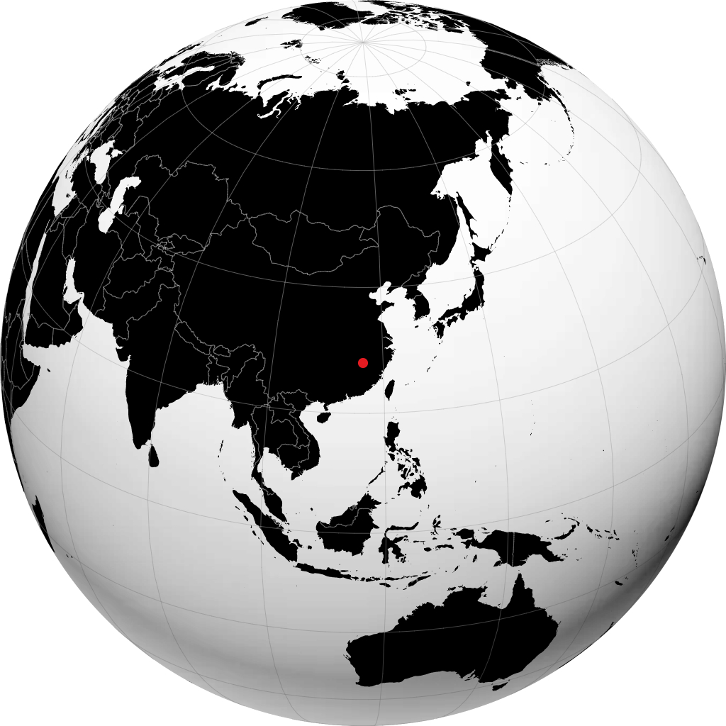 Fuzhou trên quả địa cầu