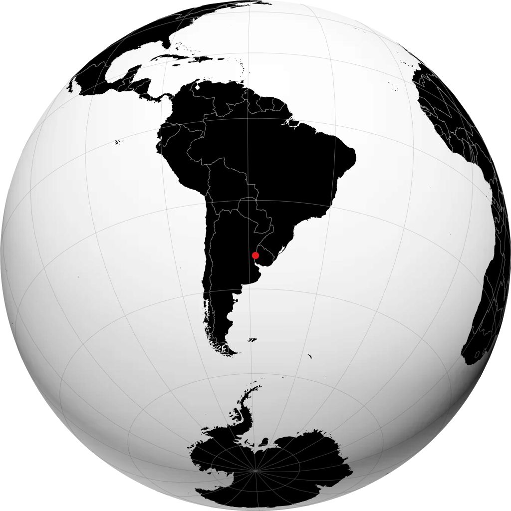 Concepción del Uruguay trên quả địa cầu