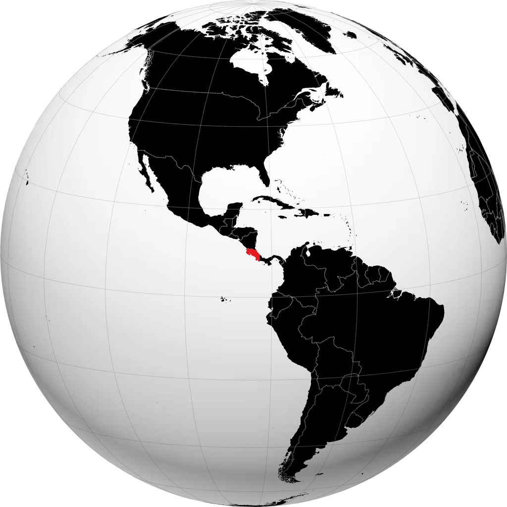 Costa Rica trên quả địa cầu