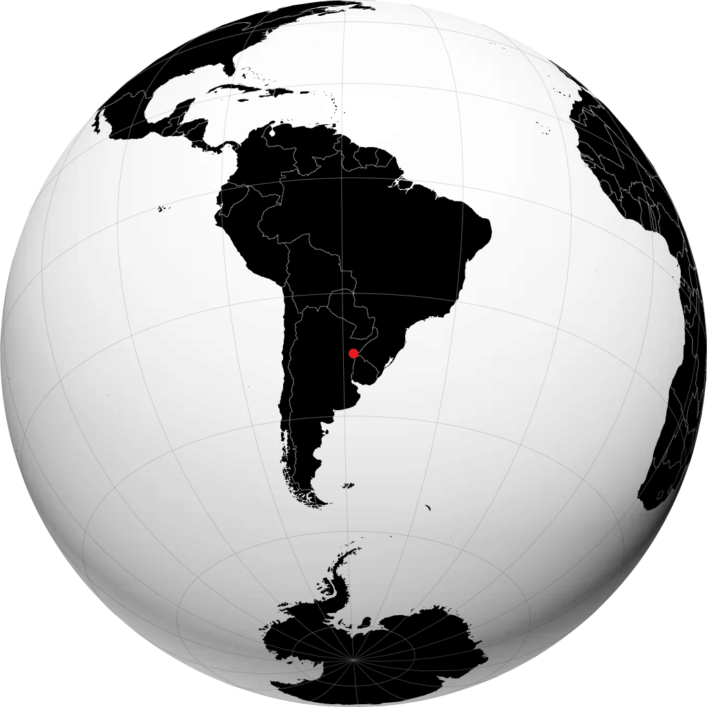 Curuzú Cuatiá trên quả địa cầu