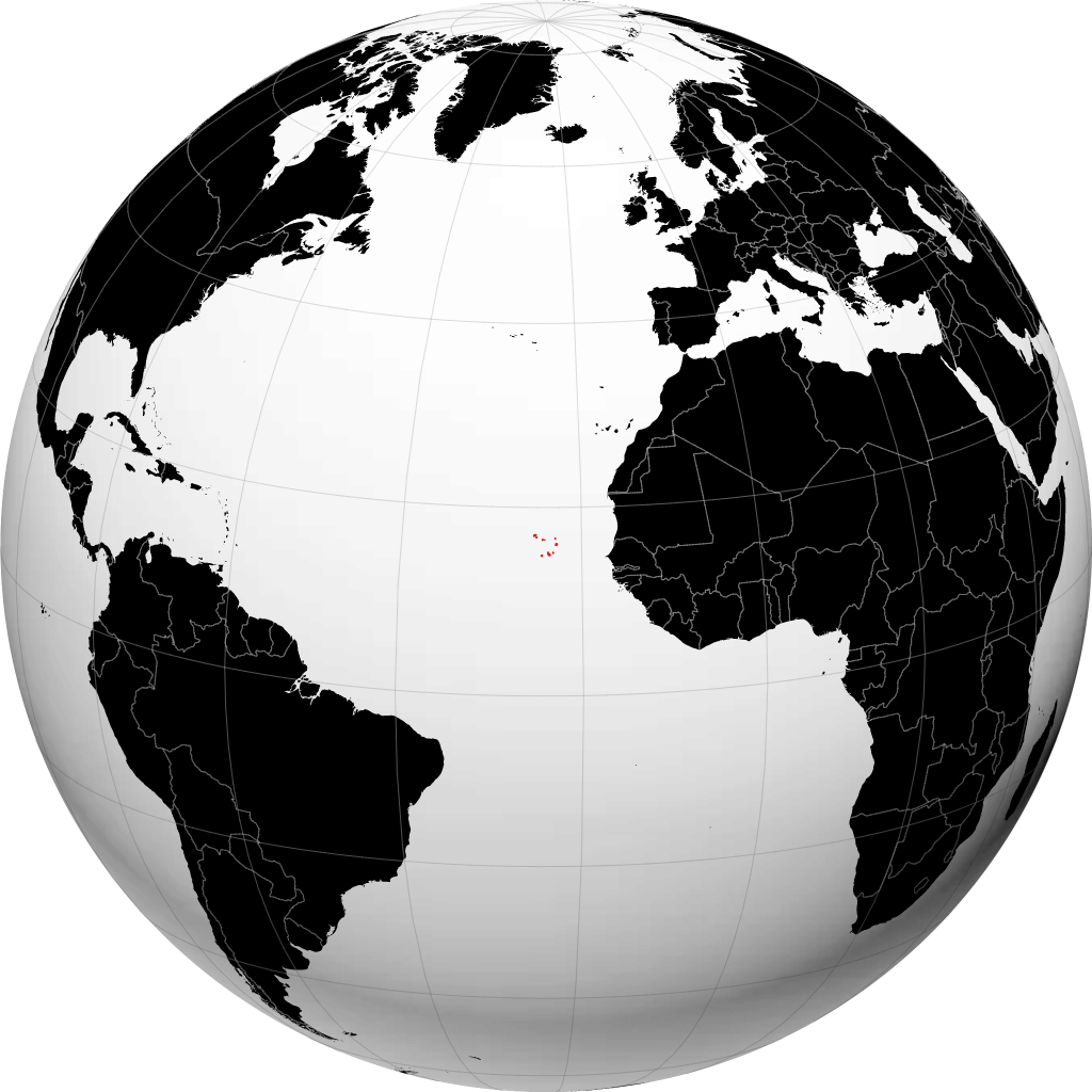 Cabo Verde trên quả địa cầu