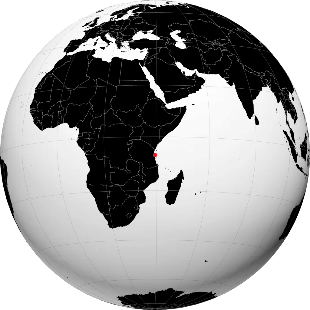 Dar es Salaam trên quả địa cầu
