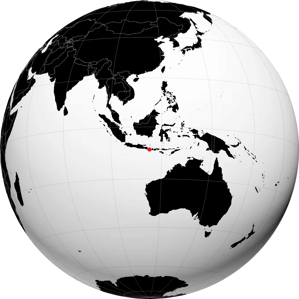 Denpasar trên quả địa cầu