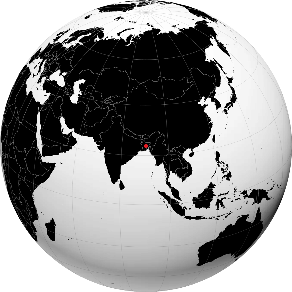 Dhaka trên quả địa cầu