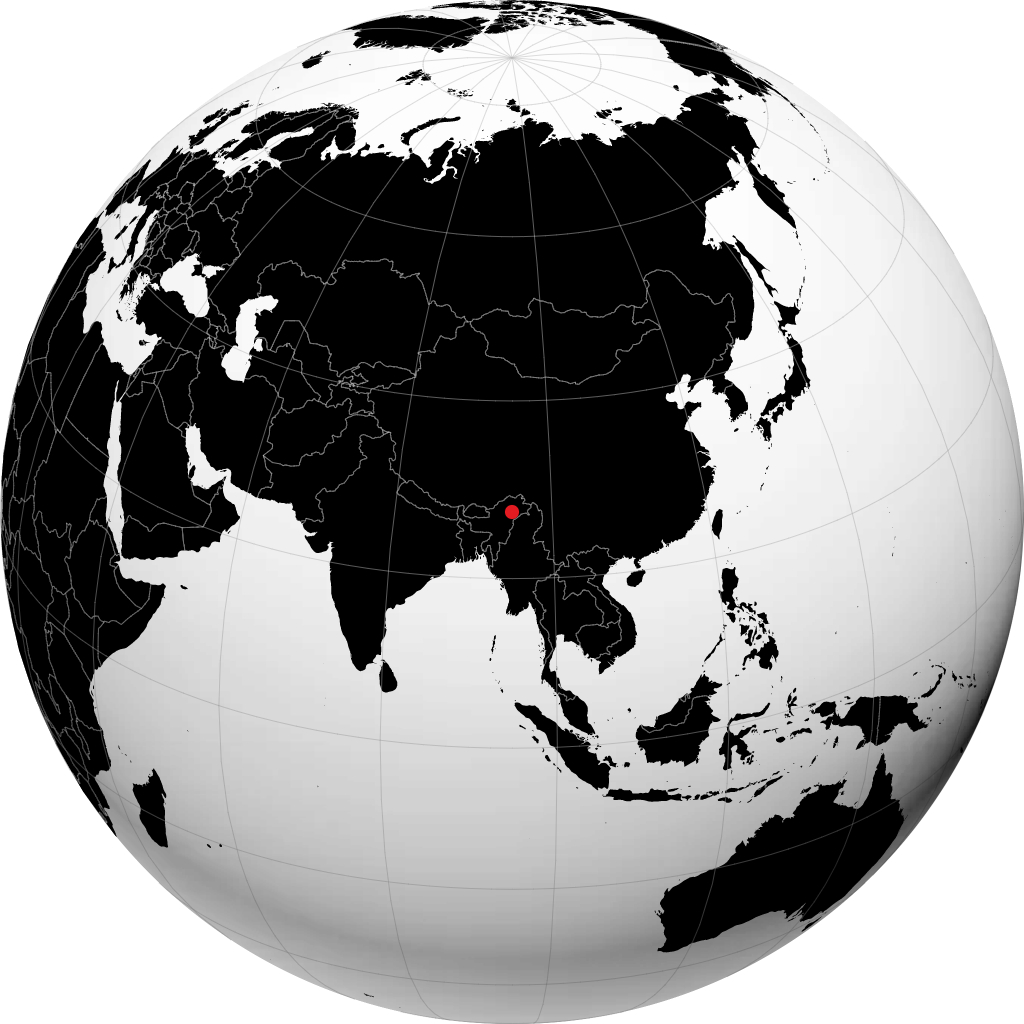 Dibrugarh trên quả địa cầu